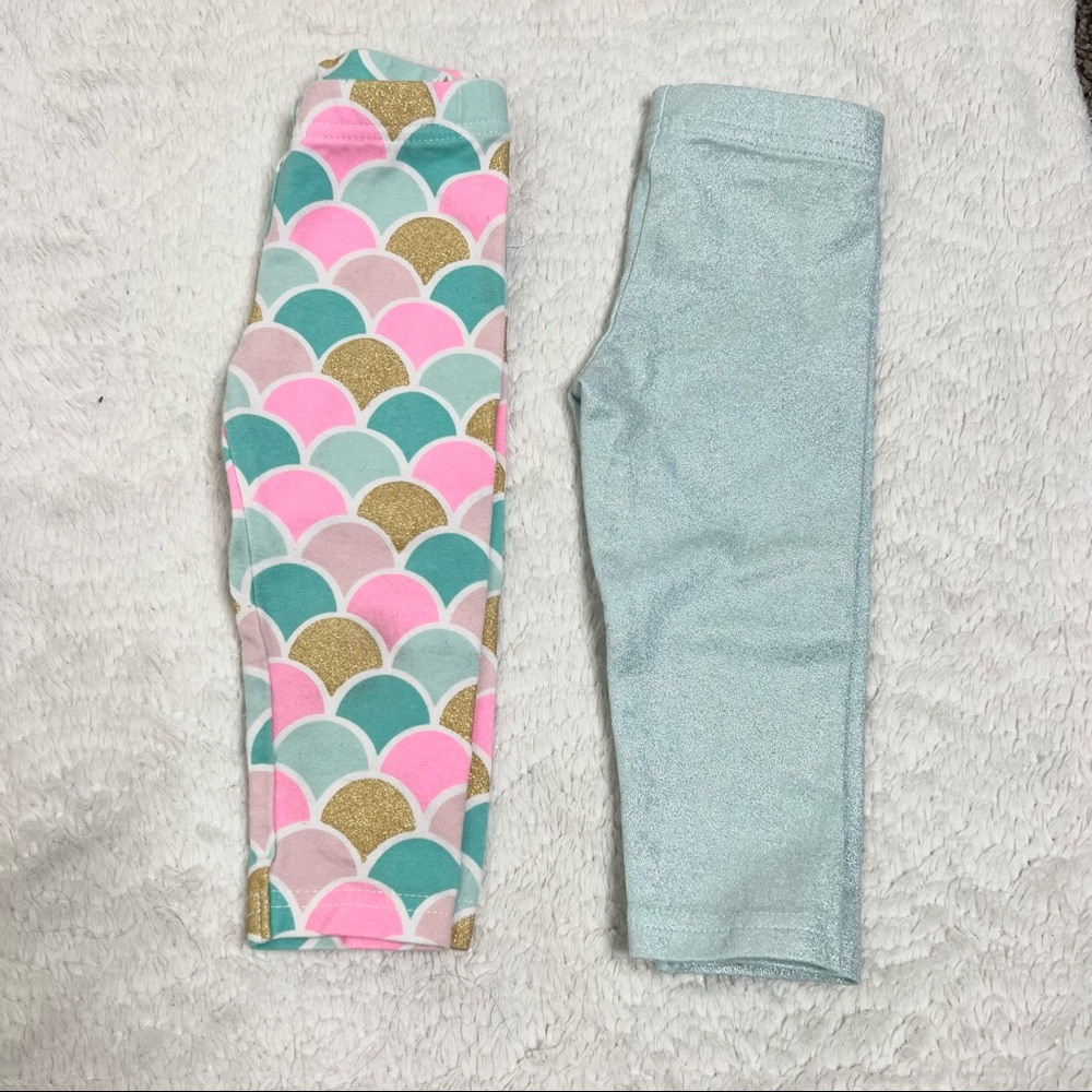 Mermaid toddler leggings pair